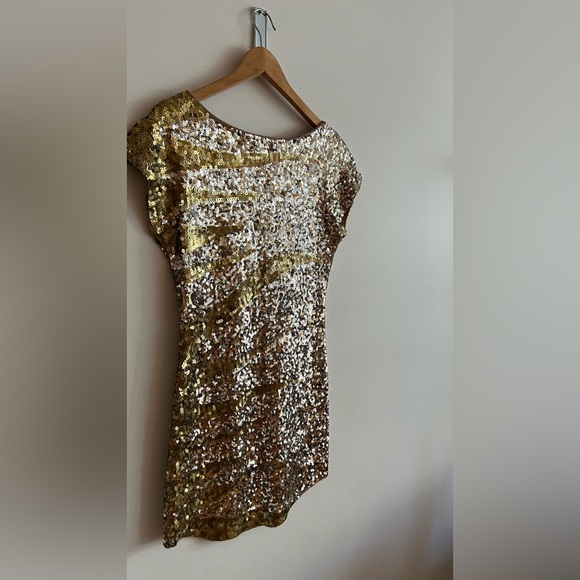 Gold Sequin Mini Dress - Picture 5 of 9